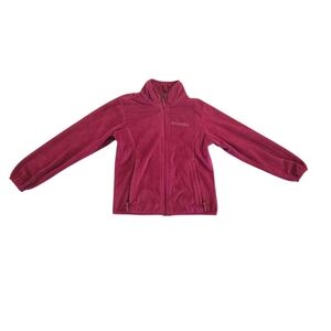 Columbia Raspberry Fuzzy Fleece Zip Up Jacket - Girl's Size XS (6/6X)